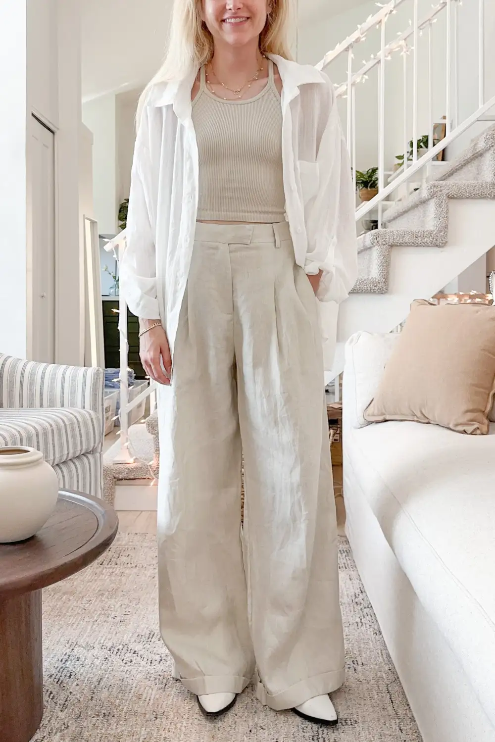 Easy Wear Soft Linen Blend Pants