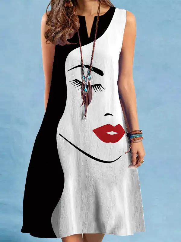 Modern Relaxed Plus Size Figure V Neck Mini Dress