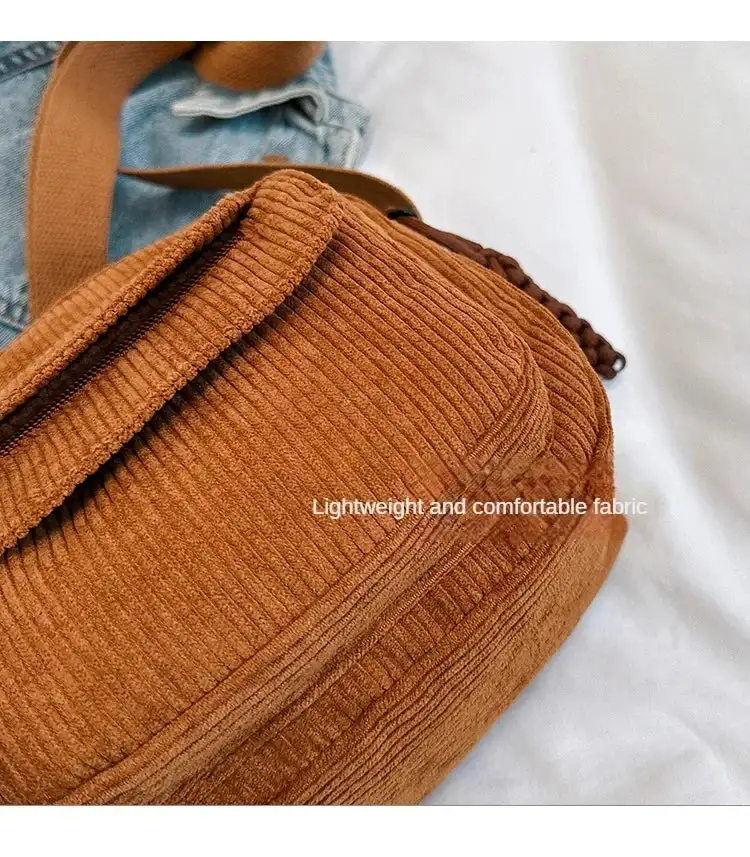 Striped Velvet Crossbody Bag Elegant Functional
