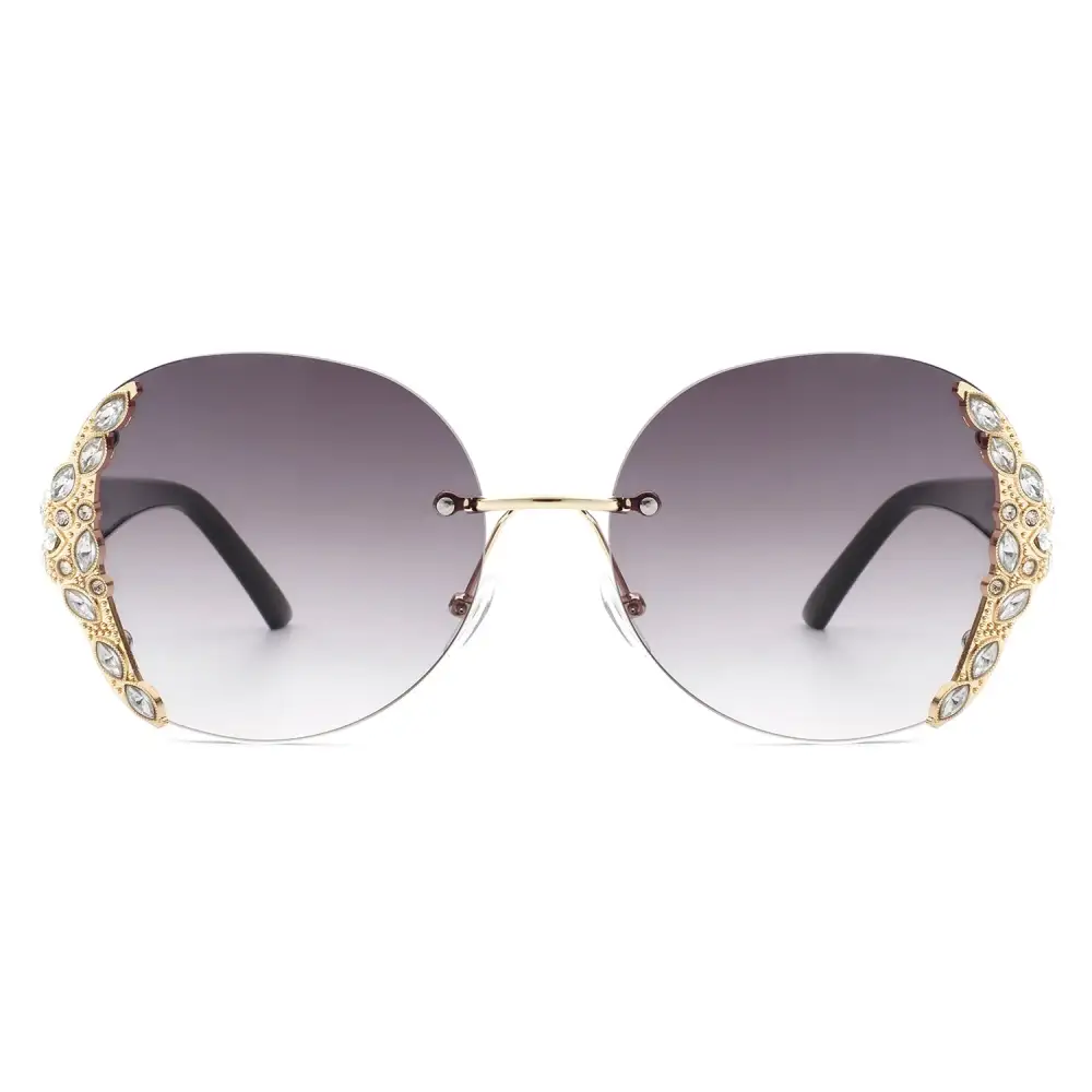 Simple Oval Round Frame Sunglasses