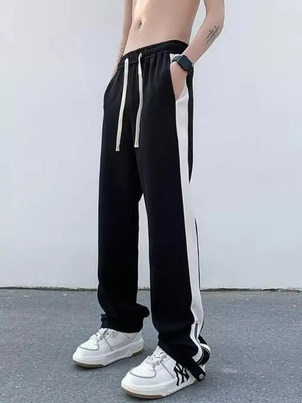 Men's Plus Size Side Stripe Relaxed Fit Pants