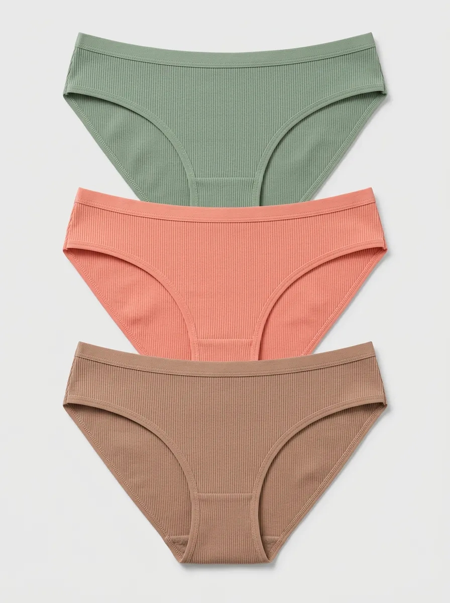 Women's Ribbed Bikini Briefs 3-Pack