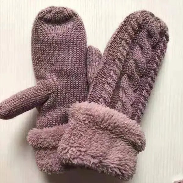 Women'S Thick Fleece Double Layer Gloves 01578963C
