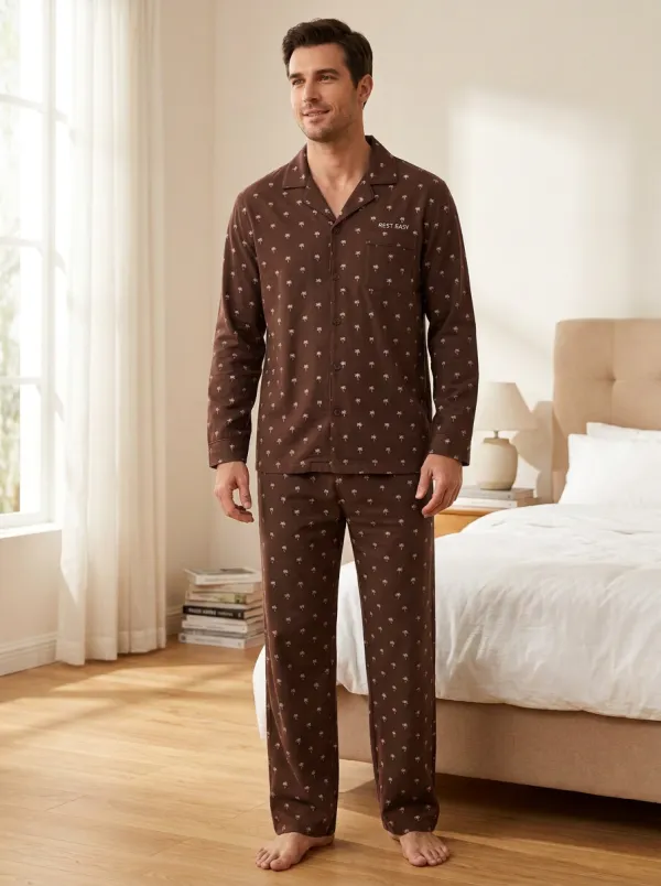 Minimal Detail Classic Men's Pajama Set