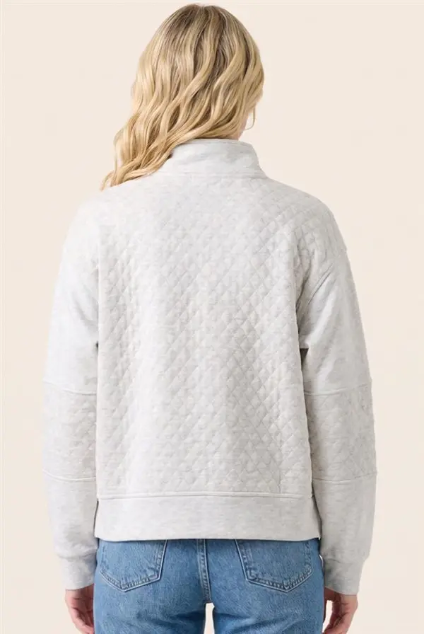 High Neck Quilted Sweater