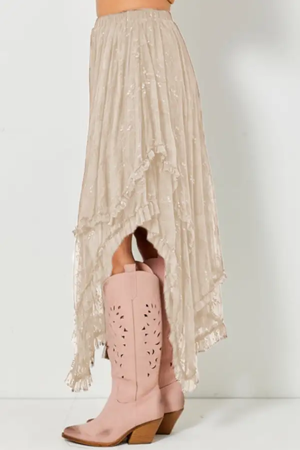 Polished Smooth Lace Skirt
