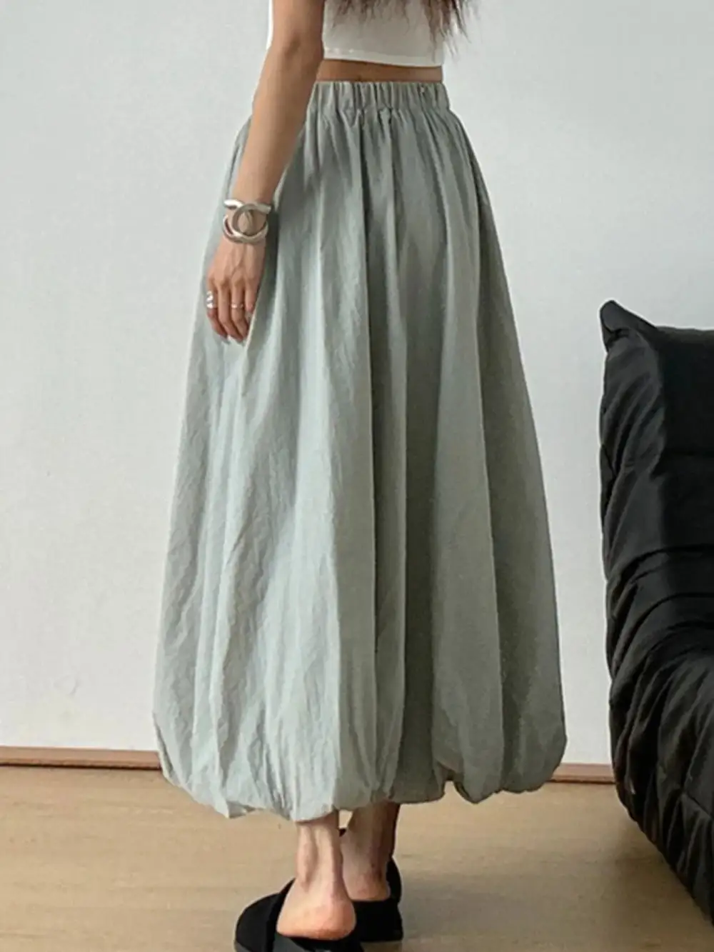 Structured Drawstring Pocket Detail Skirt