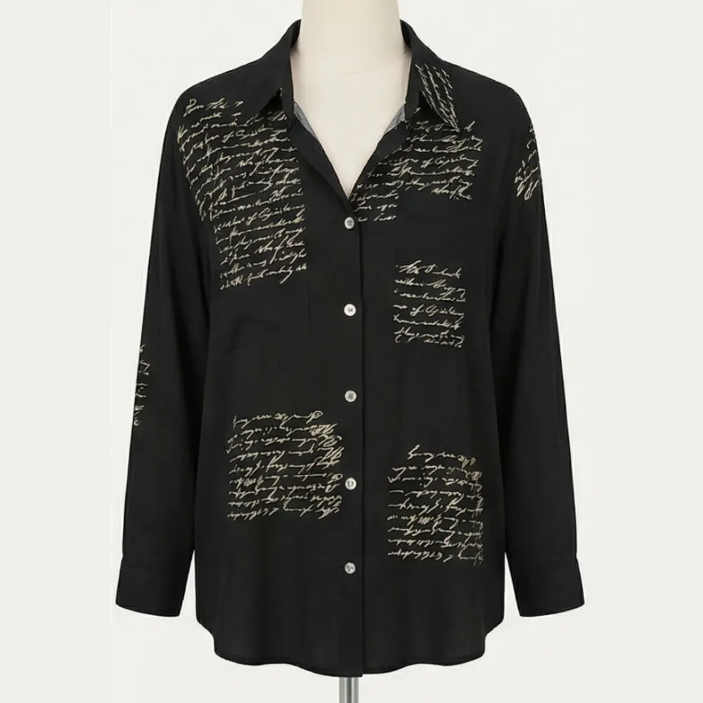 Script Print Viscose Blouse