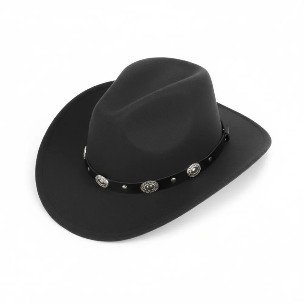 🏷️ 🔥 Limited-Time Sale — 40% OFF! 🔥 Western Cowboy & Cowgirl Hat – Classic Wide Brim Fedora with Buckle Belt for Men & Women