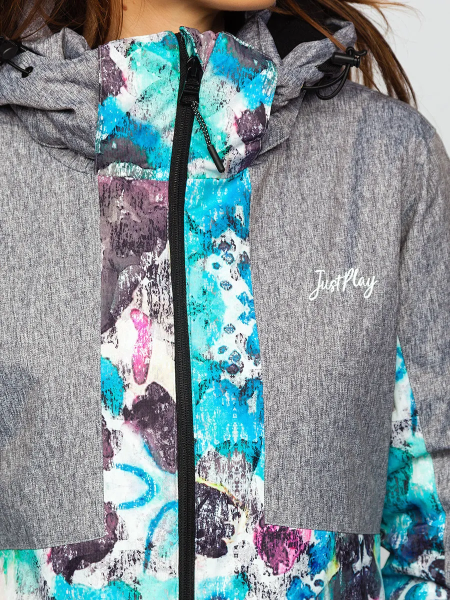women's gray winter jacket with hood