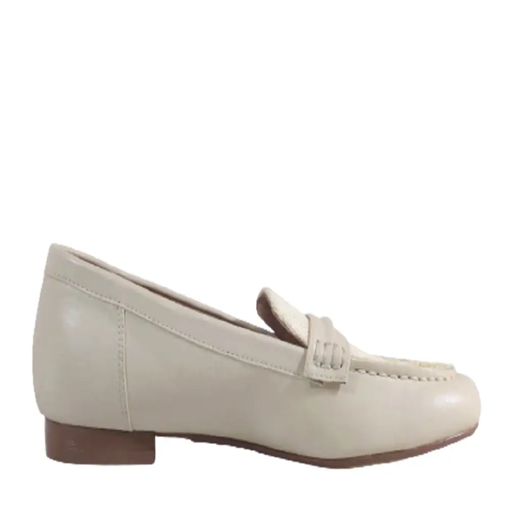 Woven Faux Leather Slip On Loafers