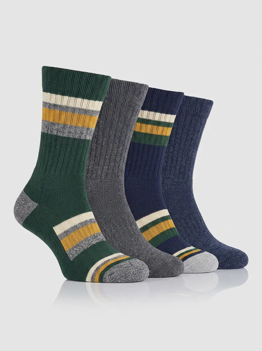 Men's Travel Four Pair Socks