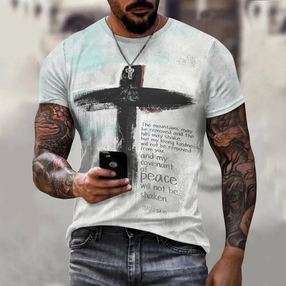 Men's Jesus Cross Print Shirt