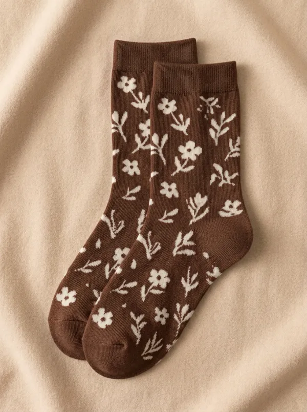 Cozy Floral Casual Socks