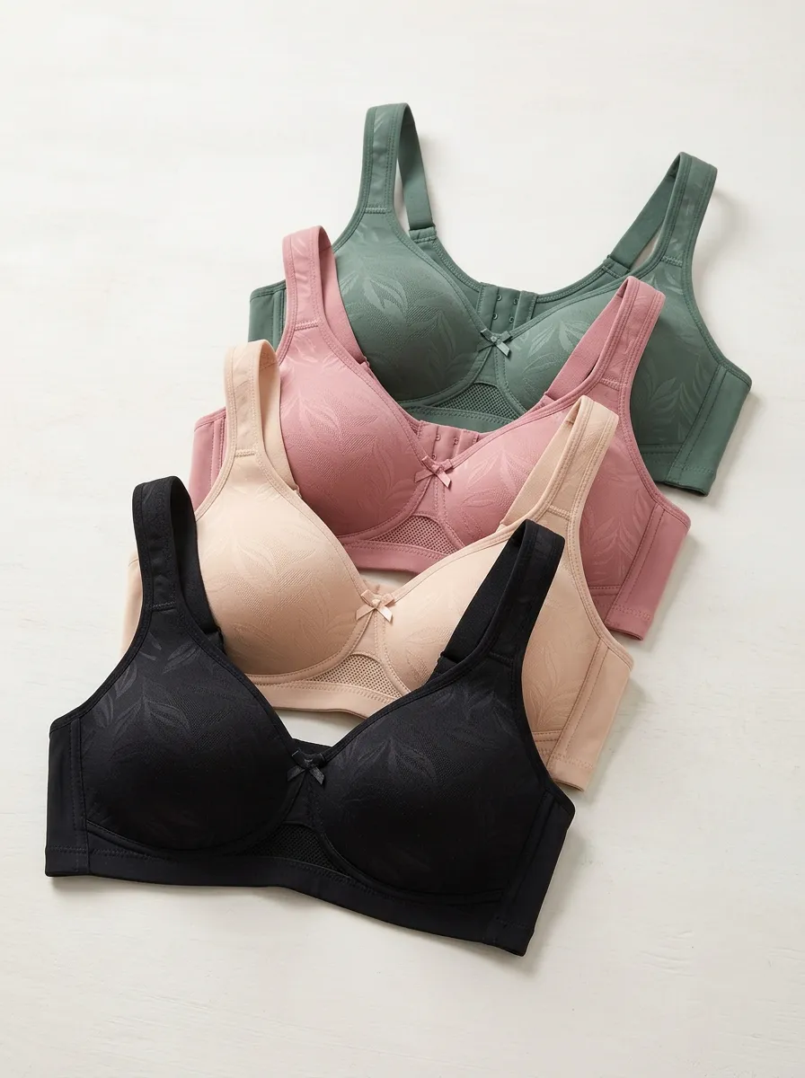 Women's Floral Jacquard Patterned Multi Pack Bras