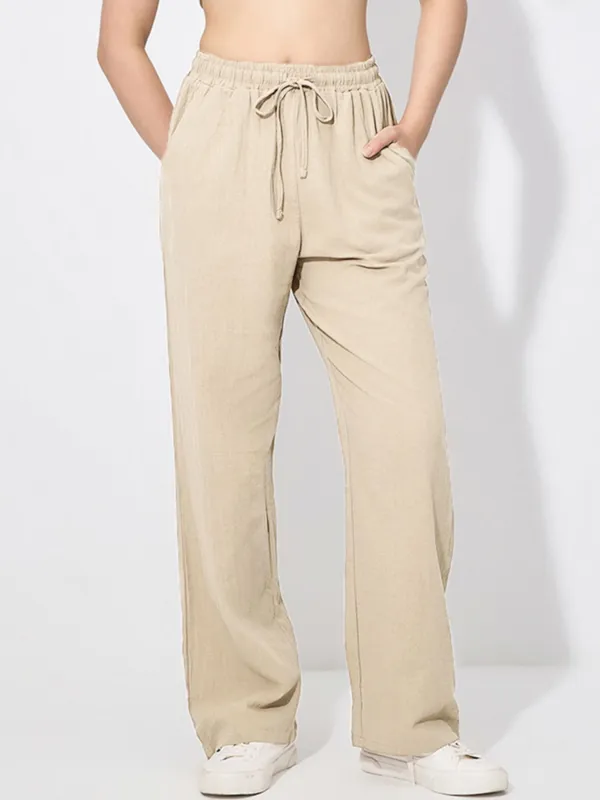 Wide Leg Drawstring Pocketed Pants