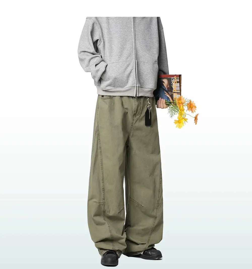 Wide Leg Cargo Trousers