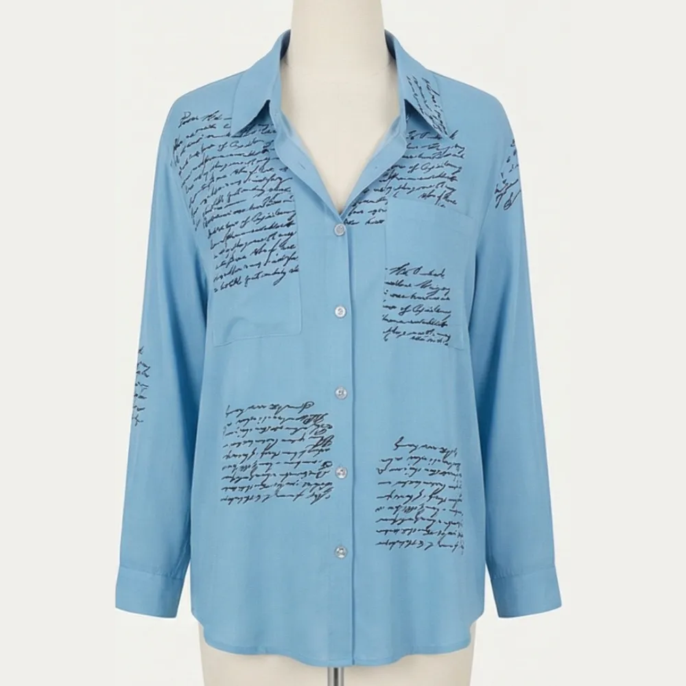 Script Print Viscose Blouse