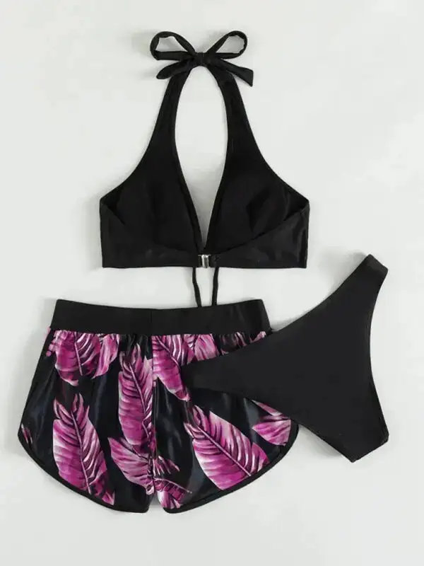 Multi Printed Layered Bikini Swim Set