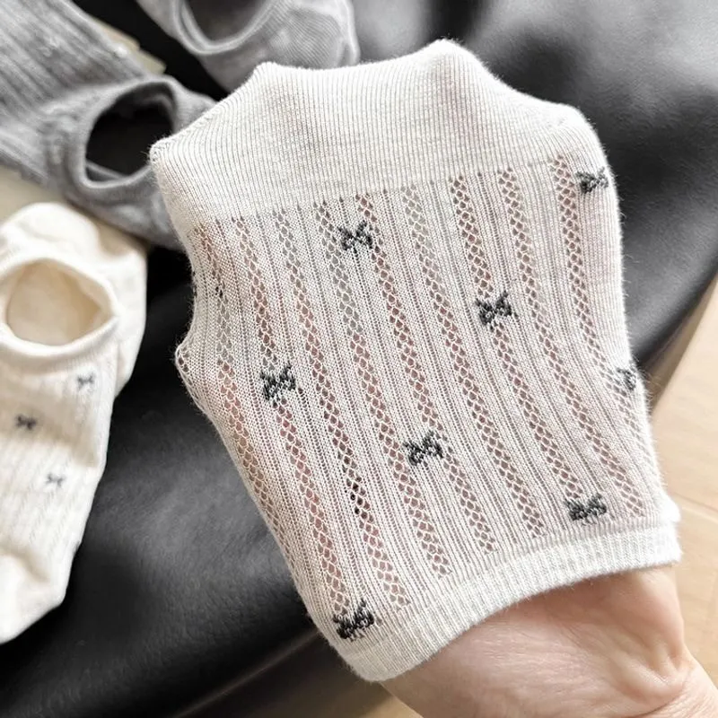 Bow Jacquard Non-Slip Socks