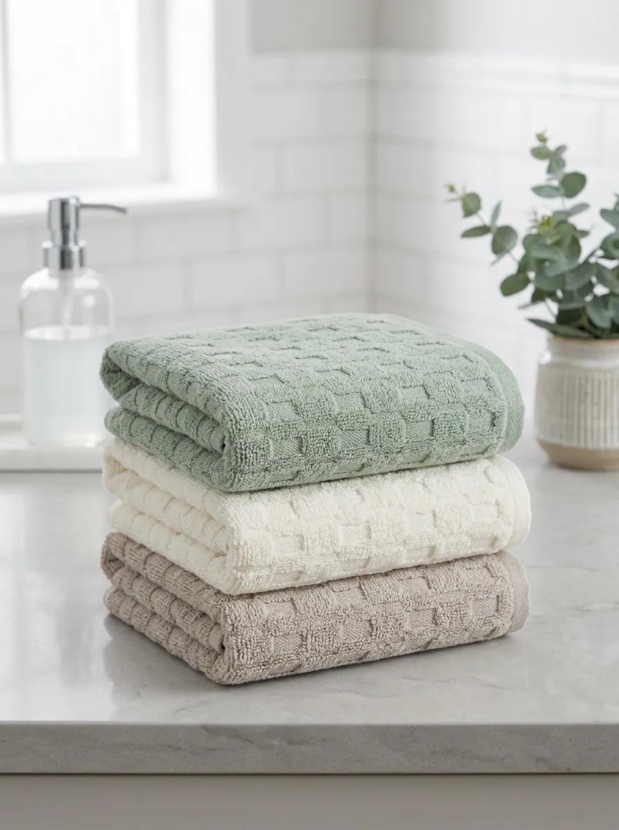 Refined Textured Bath Towel Trio