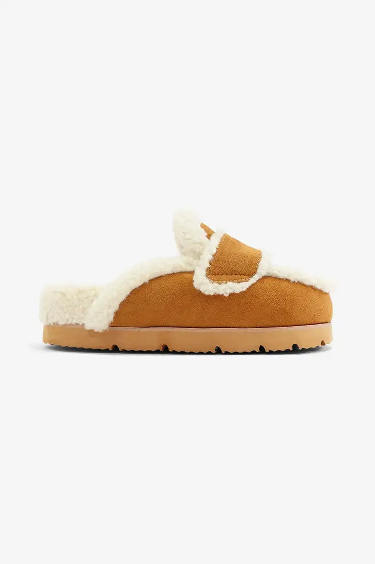 Suede Knit Slide Sandals