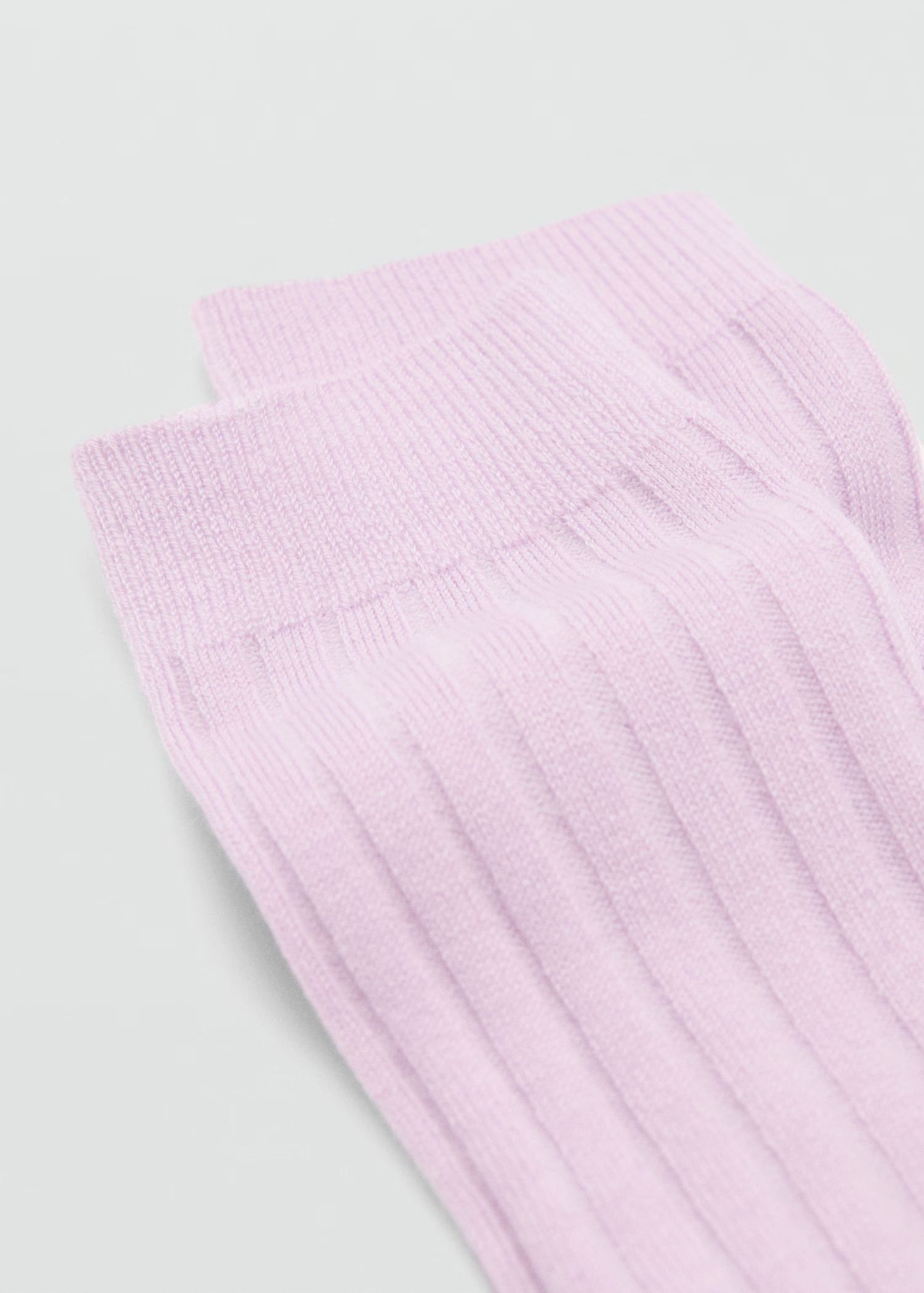 Lilac Casual Style Ribbed Wool Stocks