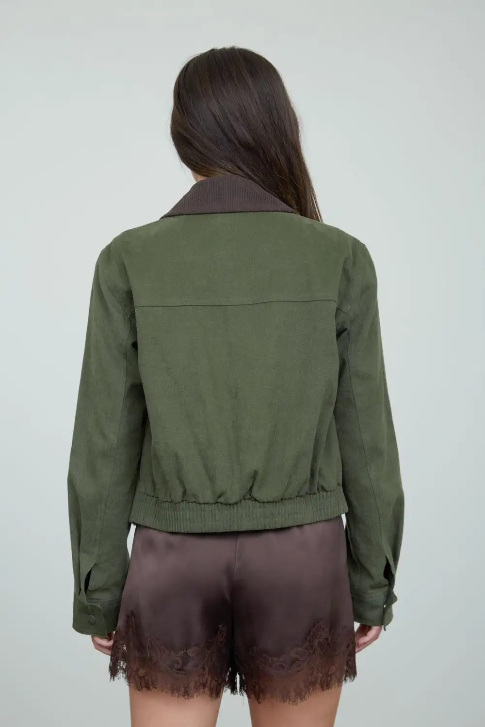 Contrast Corduroy Jacket