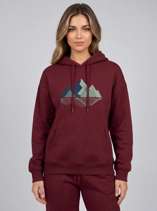 Women's Heather Grey Kangaroo Pocket Solid Hoodie & Pants Set