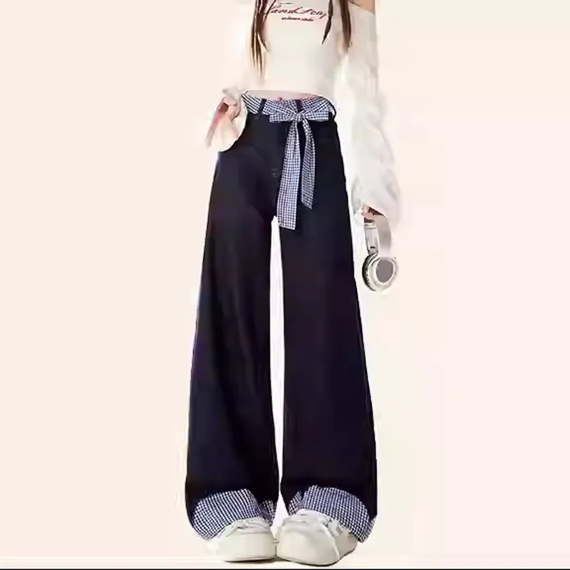 Floor Length Bow Detail Jeans