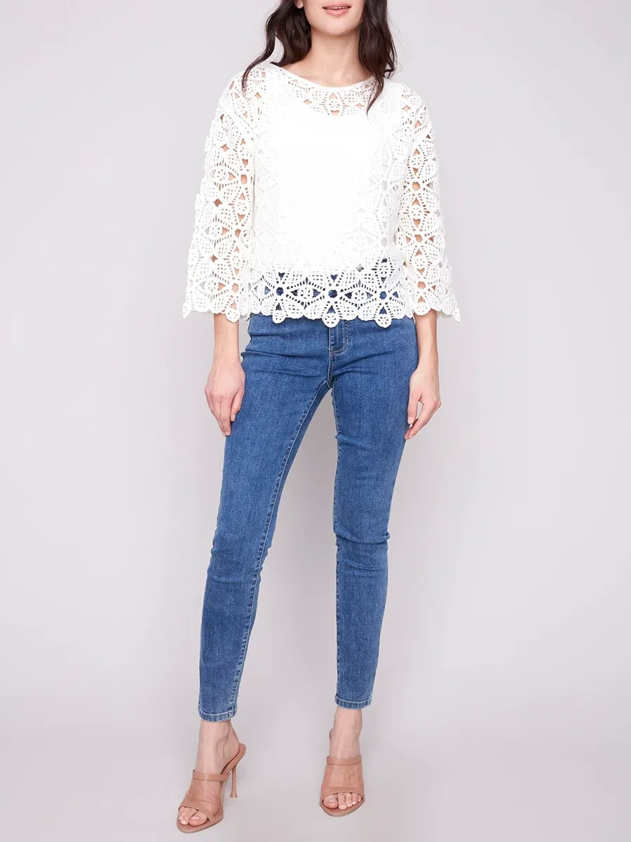 French Style Boat Neck Top for Women
