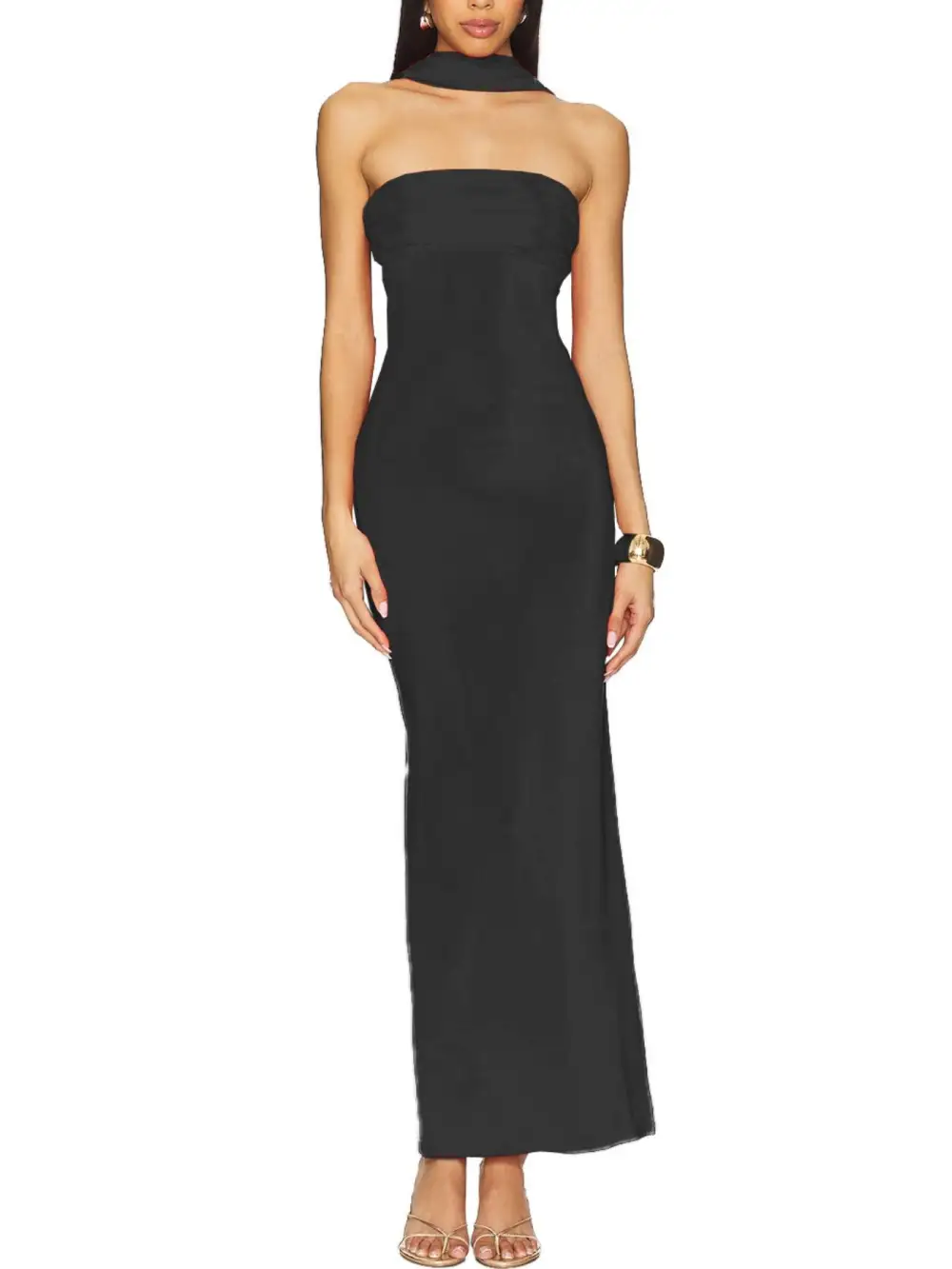 Smooth Finish Ruched Maxi Dress