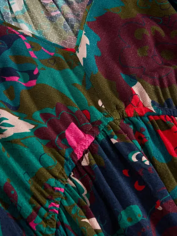 Midi Dress In Green Print