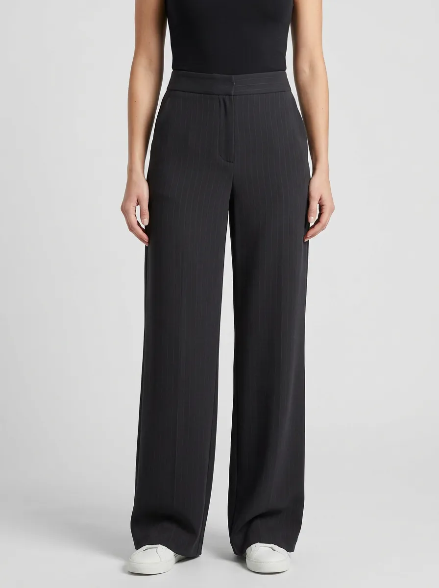 Modern Wide-Leg Pinstripe Printed Women's Wide-Leg Pants