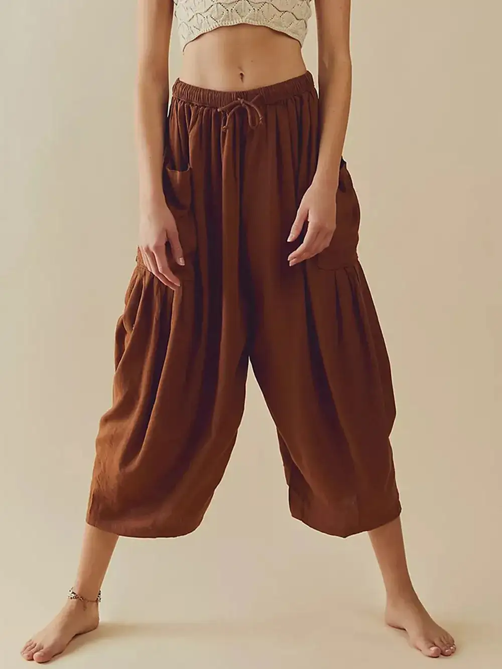 Polished Wide Leg Pocket Detail Pants