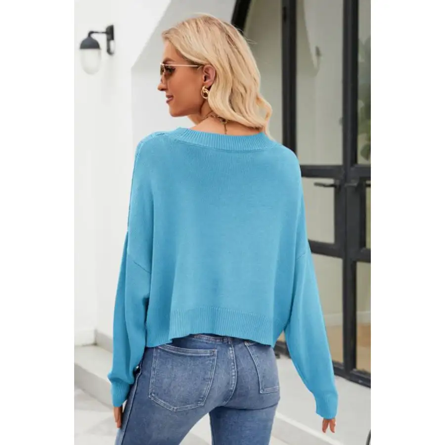 V Neck Button Down Cardigan