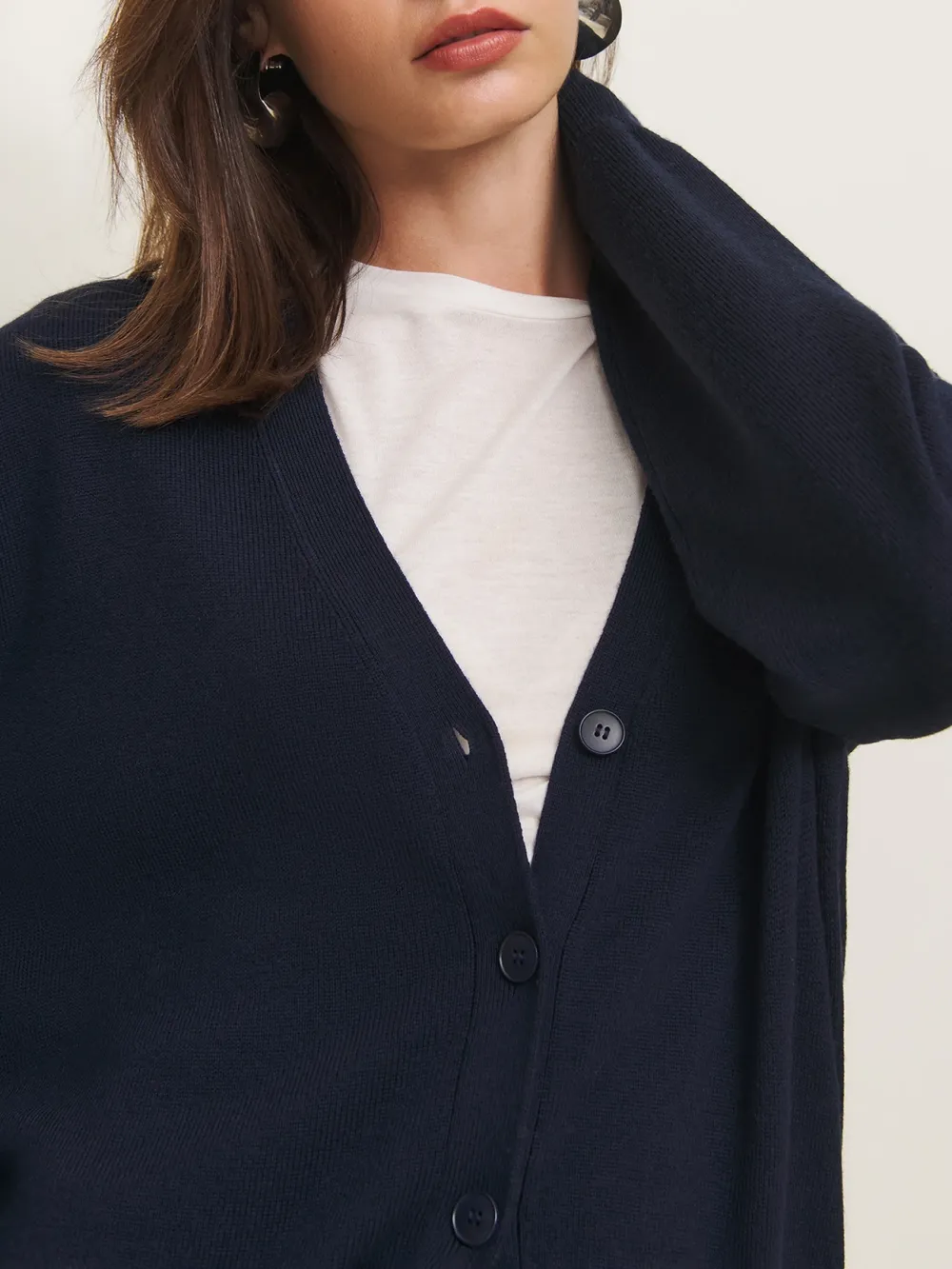 Patch Pocket Open Front Cardigan