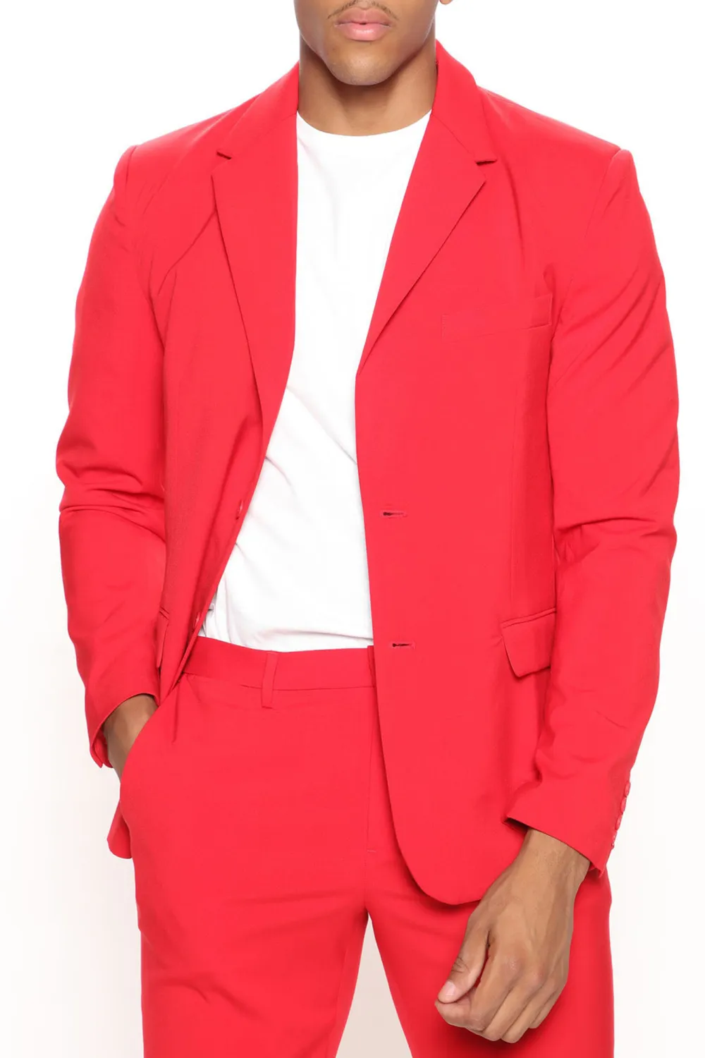 Stretch Suit Jacket - Burgundy