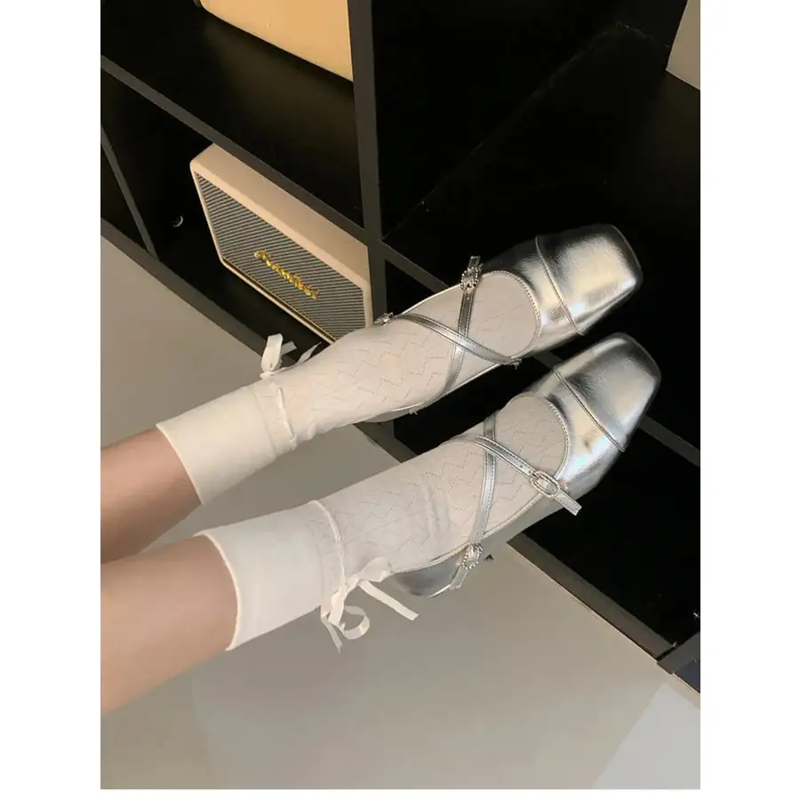 Square Toe Block Heels Mary Jane Shoes