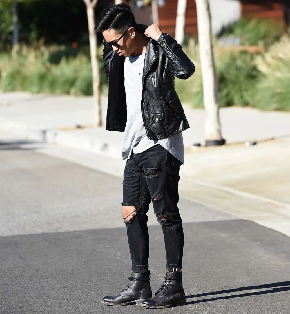 Back-Zip Streamlined Combat Boots