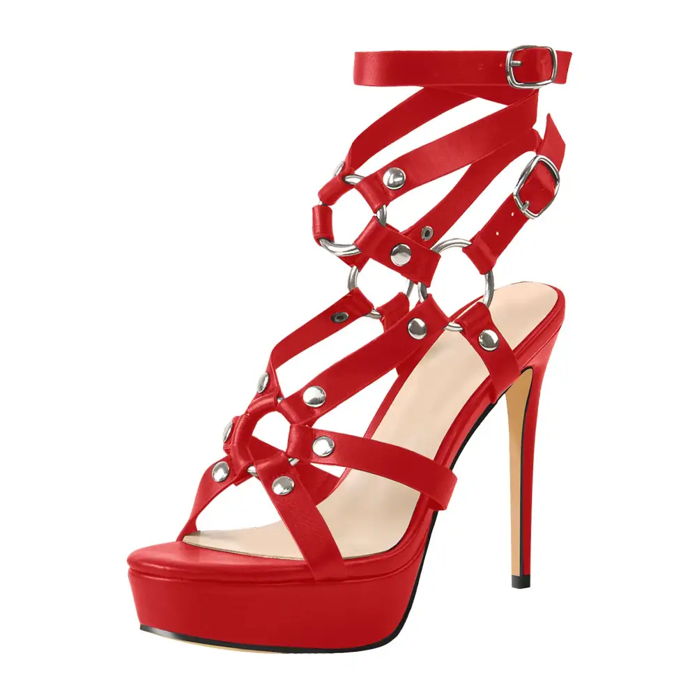 Ankle Platform Strap Stiletto Sandals
