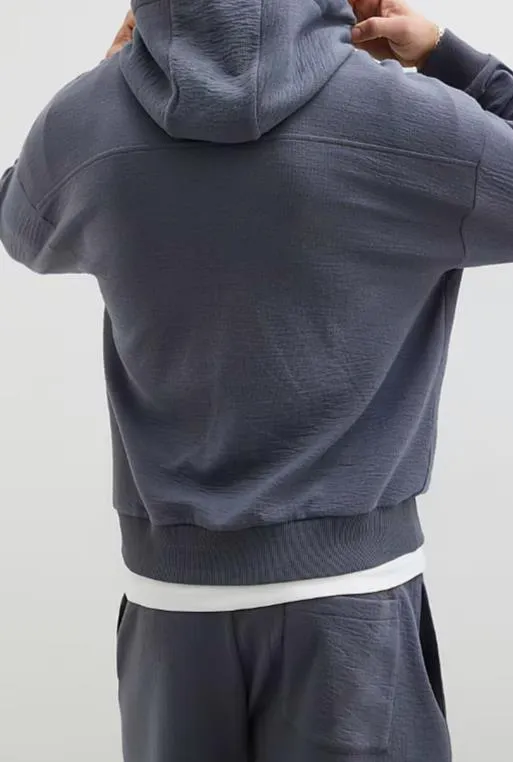 Men's Grey Textured Sweatshirt
