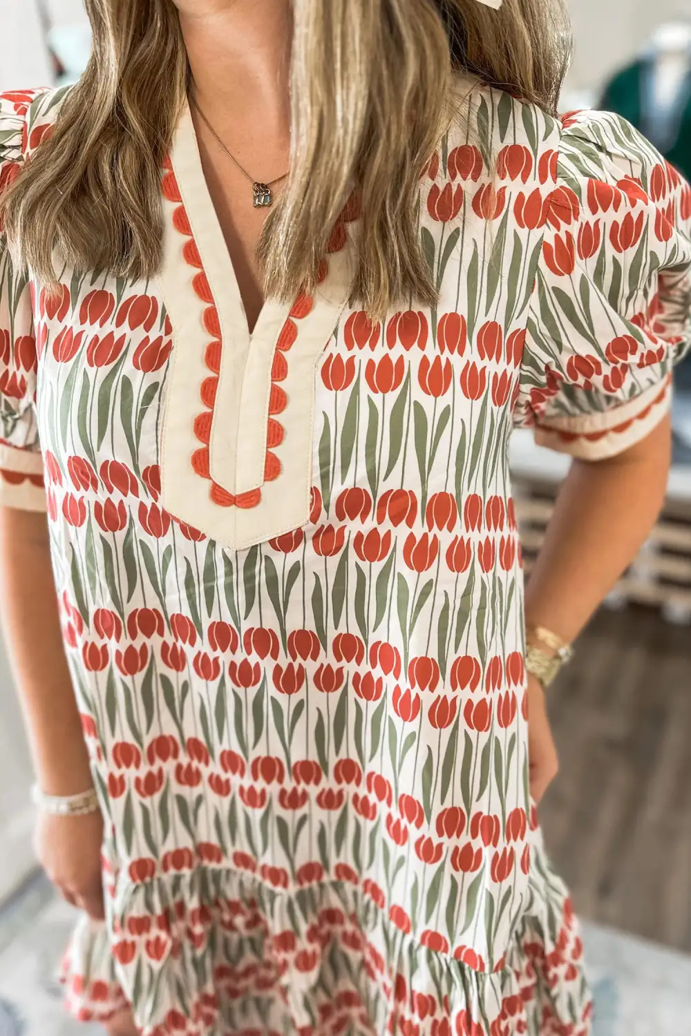 Soft Touch Floral Printed Cotton Blend Mini Dress