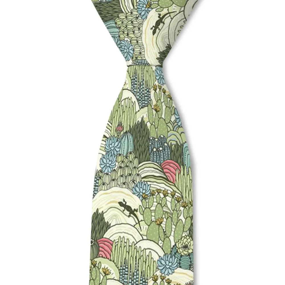 Contemporary Botanical Floral Pattern Necktie