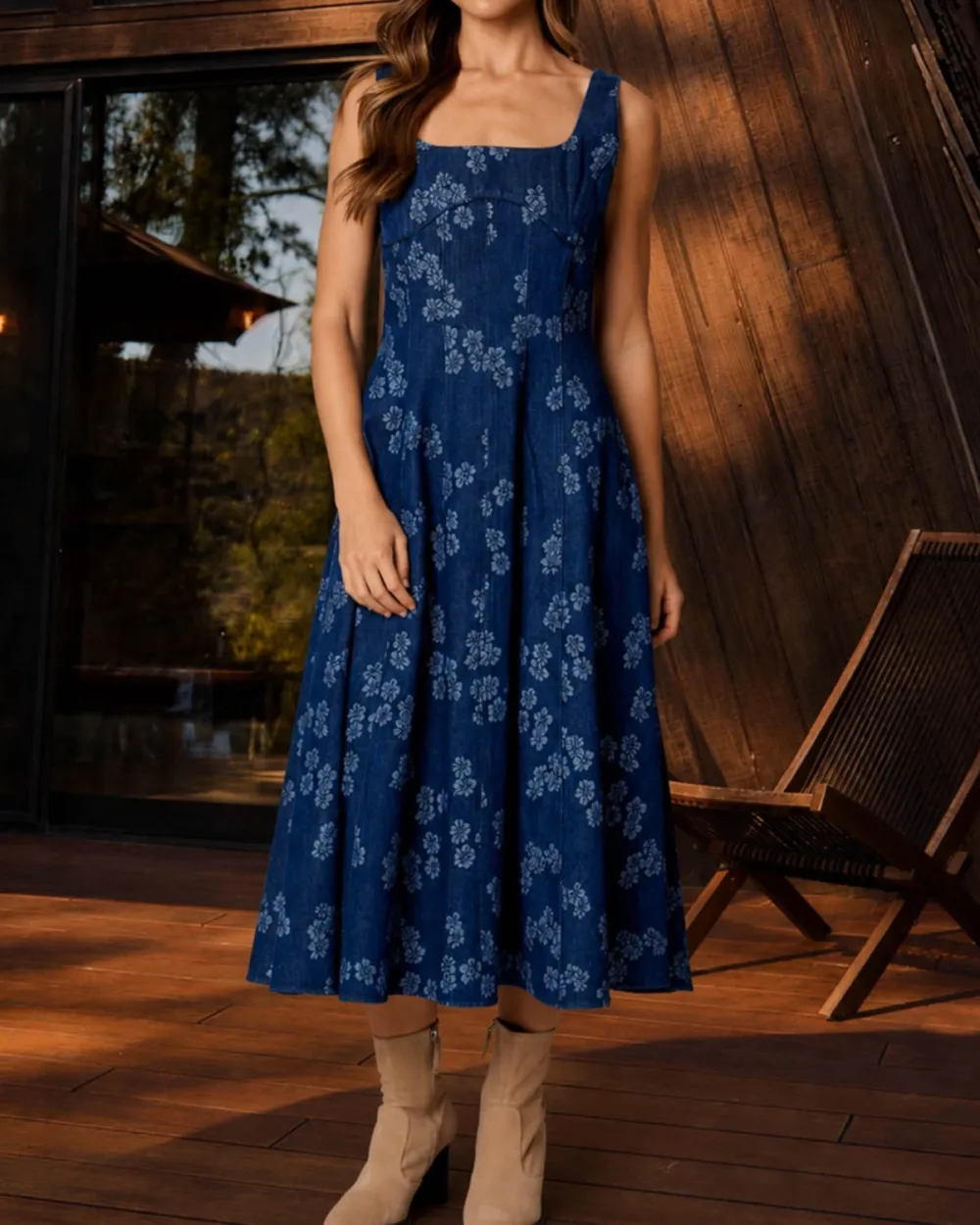 Floral Jacquard Corset Dress