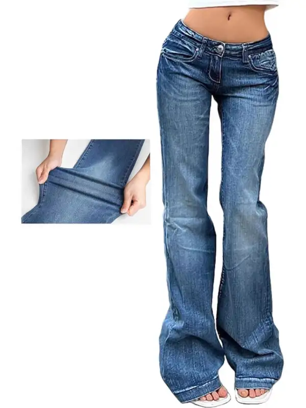 Modern Low Rise Flare Leg Denim Jeans