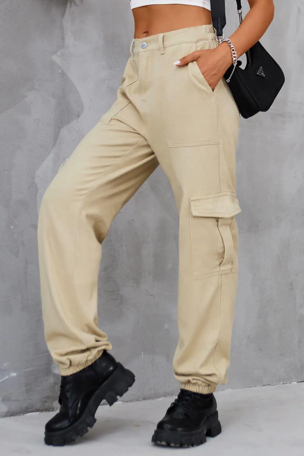 Utility High Waist Pocketed Denim Jeans