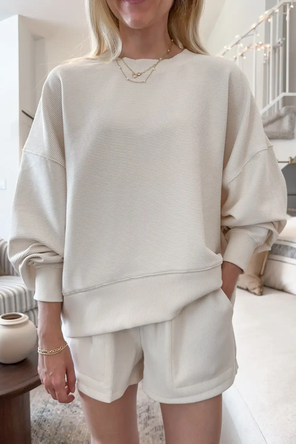 Structured Soft Ribbed Shorts