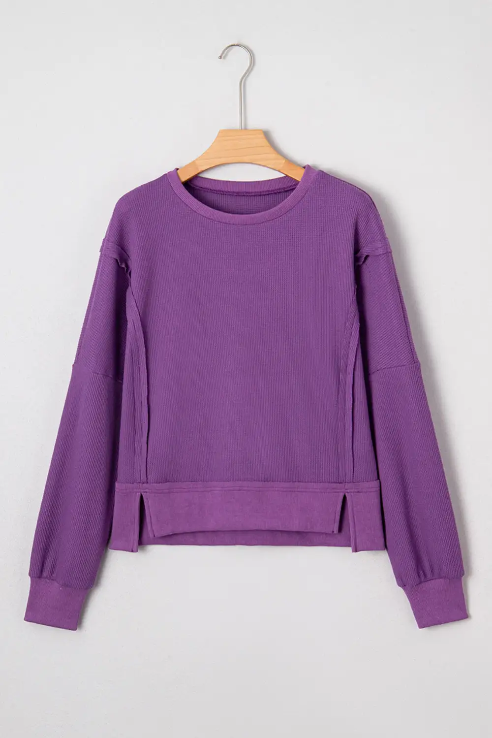 Patchwork Ribbed Drop Shoulder Sweatshirt