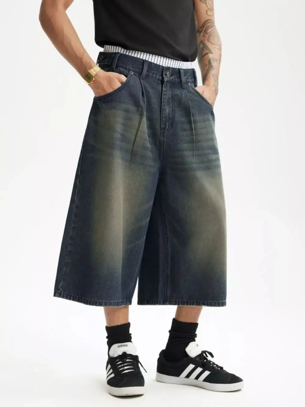 Men's Urban Loose Fit Utility Cargo Shorts for Daily Wear